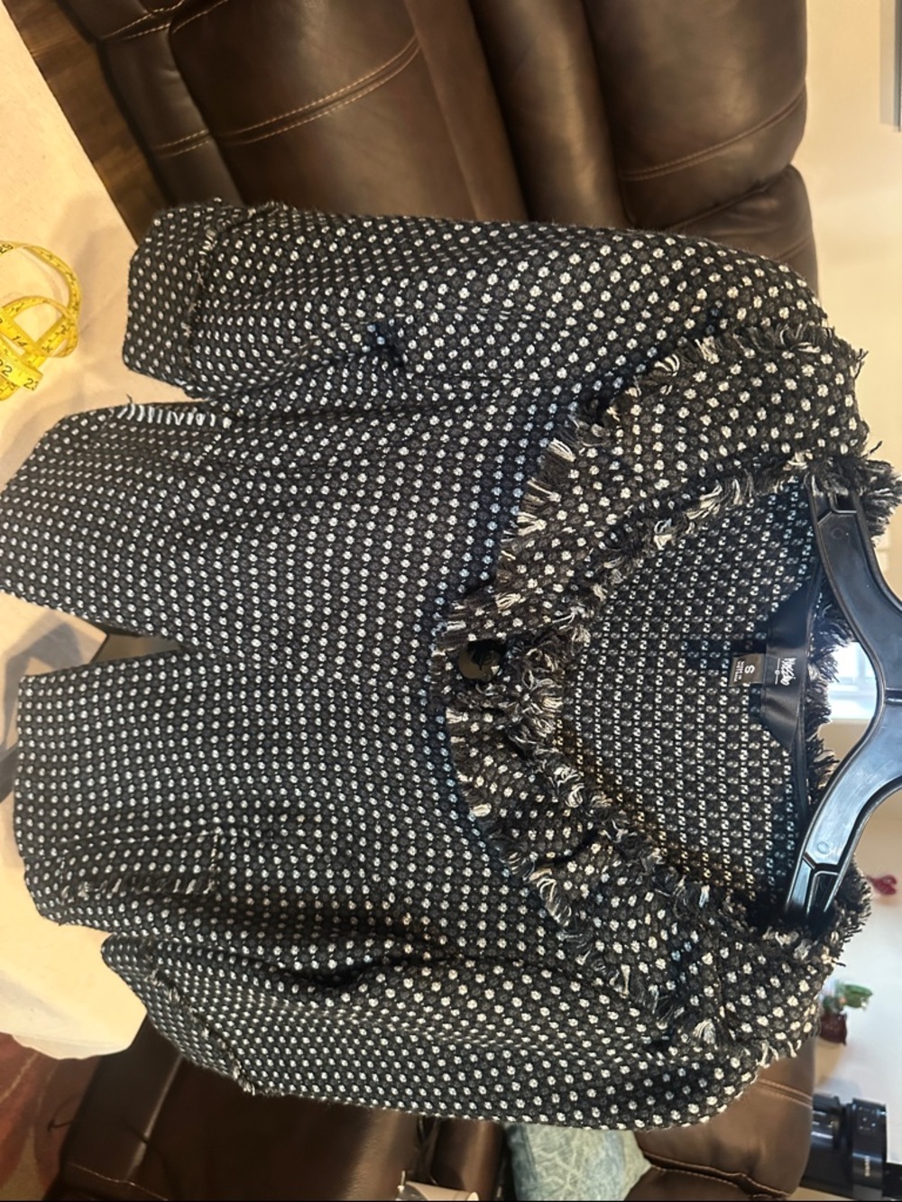 Mossimo Supply Co. Black and White Tweed Fringe Jacket - Picture 3 of 4